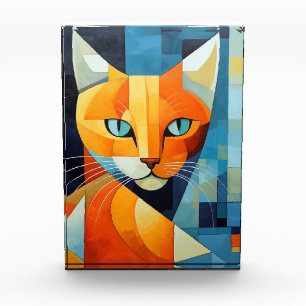Bloque Para Fotos Bromistas abstractos: gato Naranja