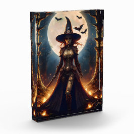 Bloque Para Fotos Bruja del bosque steampunk de Halloween
