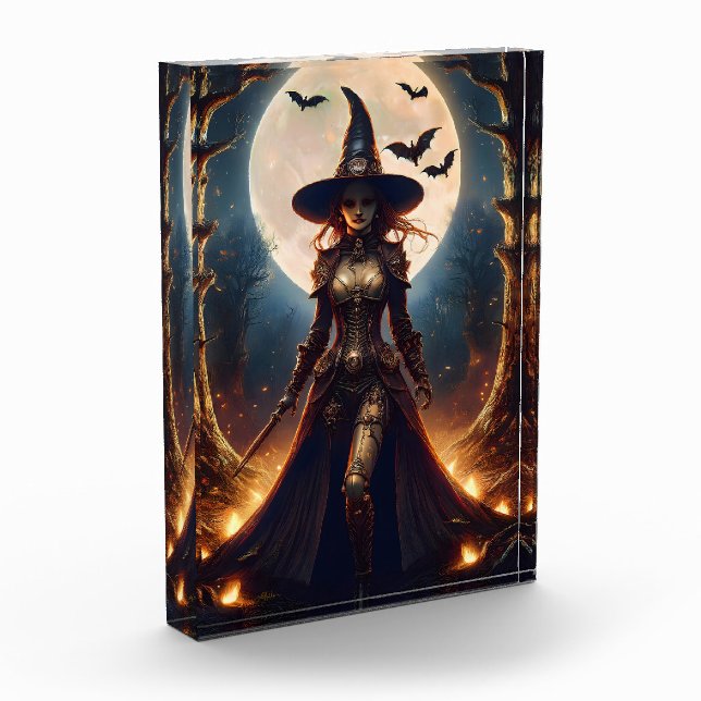Bloque Para Fotos Bruja del bosque steampunk de Halloween (Izquierda)