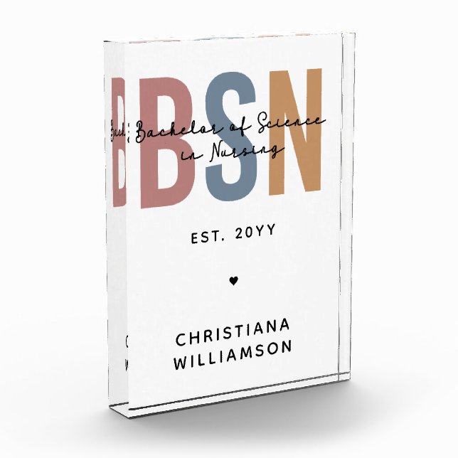 Bloque Para Fotos BSN, personalizado, Licenciatura en Ciencia en Enf (Izquierda)