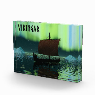 Bloque Para Fotos Buque Viking Y Luces Del Norte