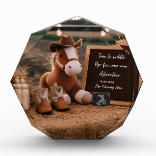 Bloque Para Fotos Caballo vaquero de campo Invitación de embarazo