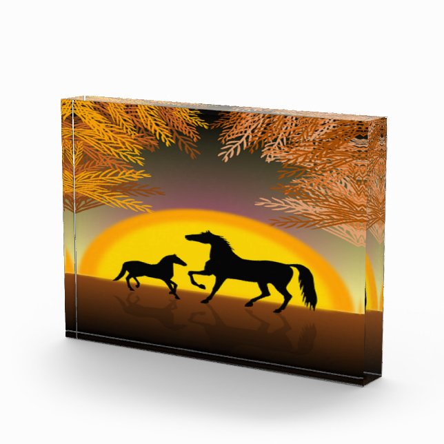 Bloque Para Fotos caballos al atardecer (Derecha)