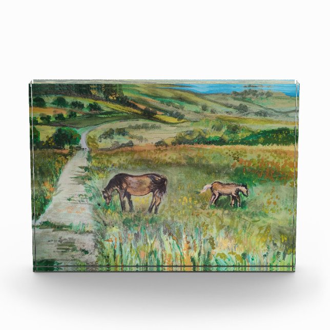 Bloque Para Fotos Caballos en la pradera (Anverso)