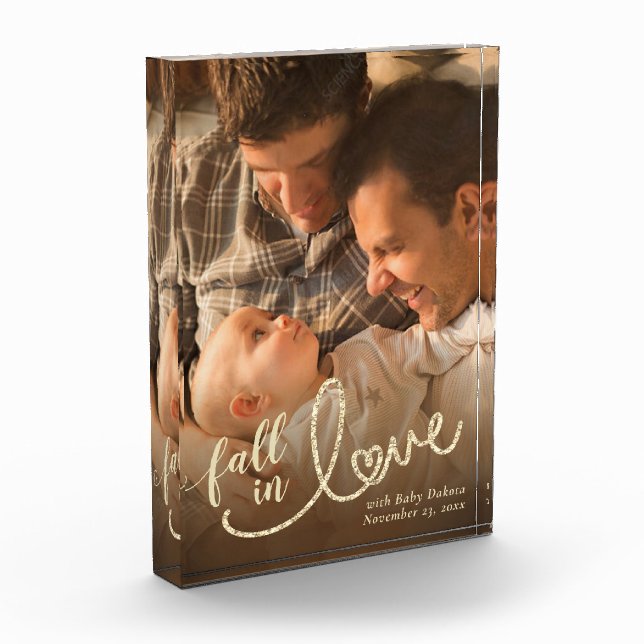 Bloque Para Fotos Caer enamorada del otoño | Bebé Adopción Keepsake (Izquierda)