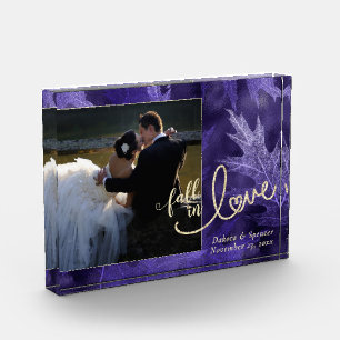 Bloque Para Fotos Caer enamorada del otoño Boda morado y dorado