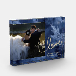 Bloque Para Fotos Caer enamorada del otoño | Boda Navy Blue Gold