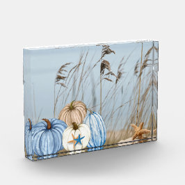 Bloque Para Fotos Caída costera Calabazas azules y blancas y Starfis