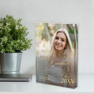 Bloque Para Fotos Caligrafía de oro minimalista elegante para gradua