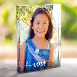 Bloque Para Fotos Caligrafía escrita a mano Nana Heart Personalizado