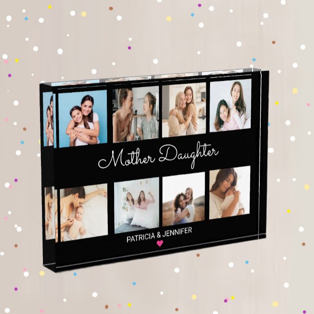 Bloque Para Fotos Caligrafía moderna de la madre hija | COLLAGE DE F (Subido por el creador)