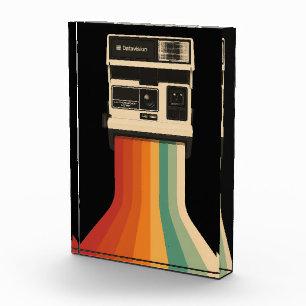 Bloque Para Fotos Cámara Retro con Impresión de Arcoíris