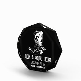 Bloque Para Fotos Campeón de trofeo por botas de vaca