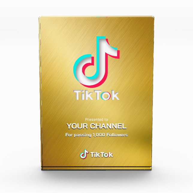 Bloque Para Fotos Canal personalizado del premio TikTok (Anverso)