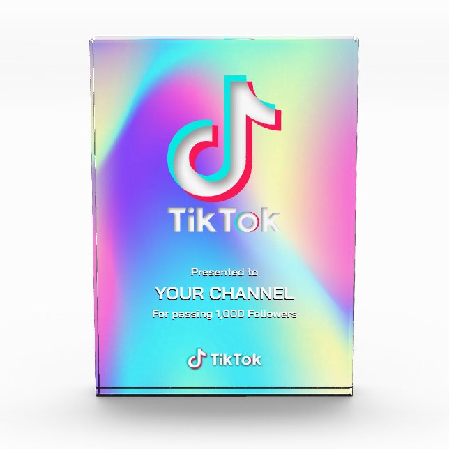 Bloque Para Fotos Canal personalizado del premio TikTok (Anverso)