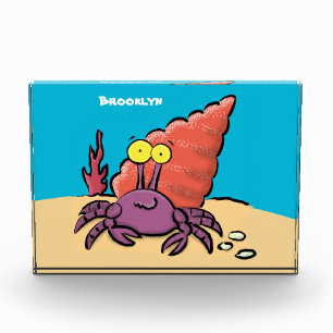 Bloque Para Fotos Cangrejo ermitaño gracioso personalizado morado