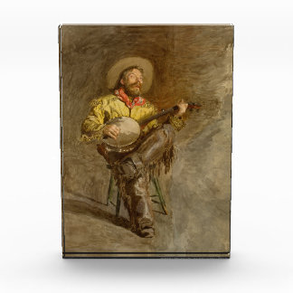 Bloque Para Fotos Cantando Cowboy Español con Banjo Jugando Canción 