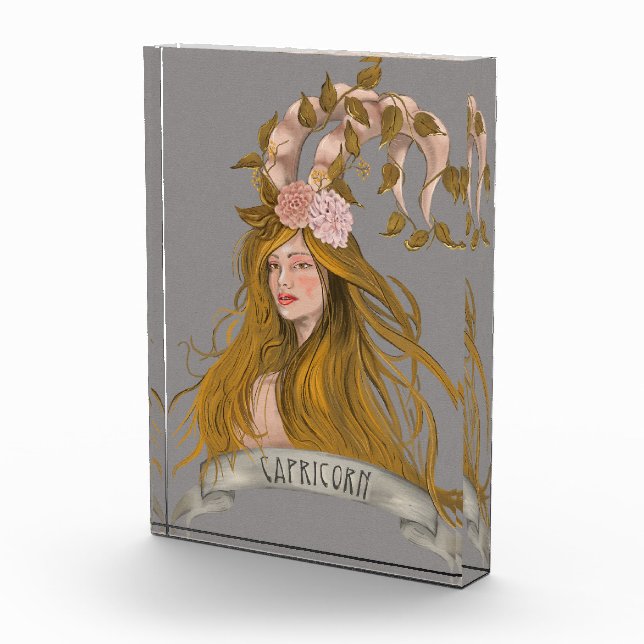 Bloque Para Fotos Capricornio Mujer Fantasía Arte Pared Acrílico (Derecha)
