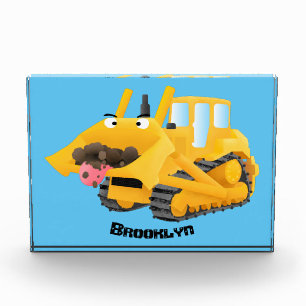 Bloque Para Fotos Caricatura graciosa amarilla con bulldozer