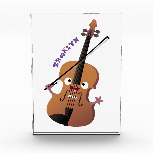 Bloque Para Fotos Caricatura musical divertida en violín (Anverso)