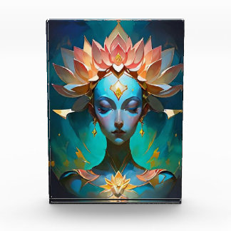 BLOQUE PARA FOTOS CARTEL DE MEDITACIÓN DIOSA LOTOS ESPIRITUAL ARTE