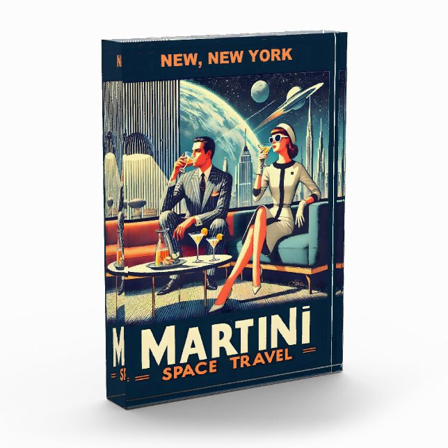 Bloque Para Fotos Carteles de viaje espacial Martini New York (Izquierda)