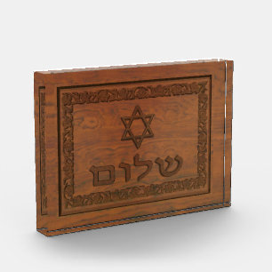 Bloque Para Fotos Carved Wood Shalom