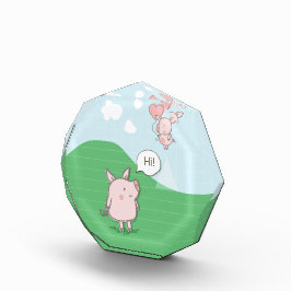 Bloque Para Fotos Cerdo flotante lindo diciendo hola