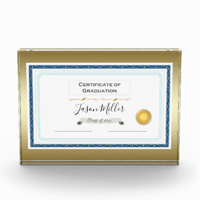 Bloque Para Fotos Certificado de graduación (Anverso)