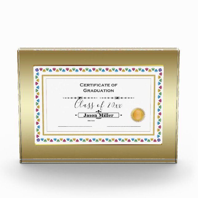 Bloque Para Fotos Certificado de graduación (Anverso)