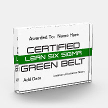 Certificado Lean Six Sigma Green Belt Award