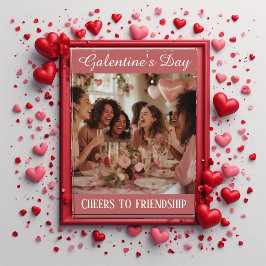 Bloque Para Fotos Cheers to Friendship Galentine's Day Typography 