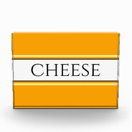 Bloque Para Fotos CHEESE Fun Bright Golden Yellow White Stripes