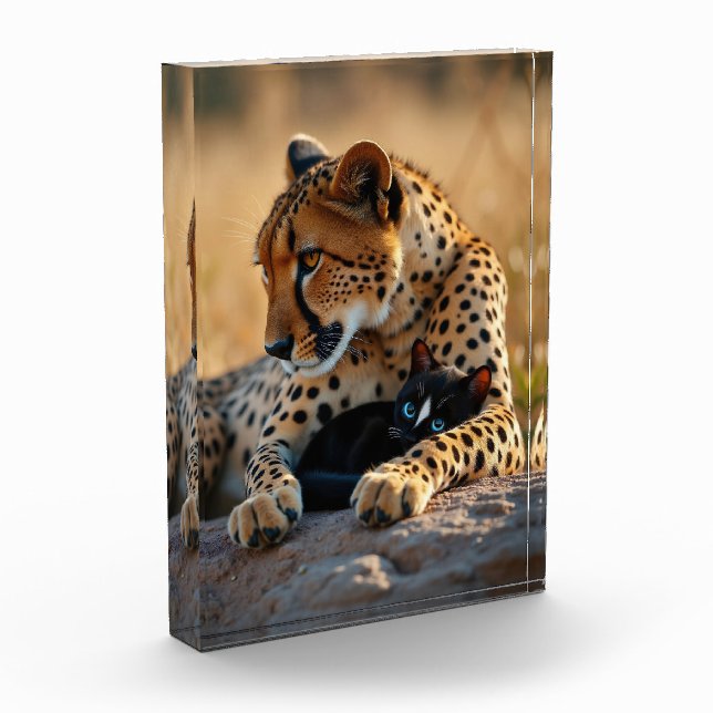 Bloque Para Fotos Cheetah Guardian, Corazón Gatito (Izquierda)