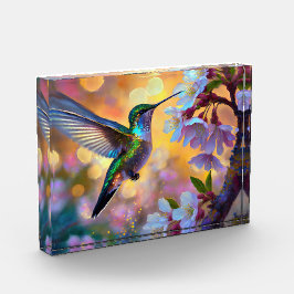 Bloque Para Fotos Cherry Blossom Fantasy Sunrise Hummingbird