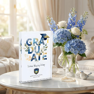 Bloque Para Fotos Chic Botanical Navy Gold Graduate Blue Tones TMF26