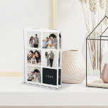 Bloque Para Fotos Chic Collage Year Keepsake Photo Block | Charcoal<br><div class="desc">Commemorate a year of beautiful memories with our modern and minimalist acrylic photo block. A unique custom gift,  design features five square photos in a collage layout with the year or your custom message in the final square,  in white lettering on soft off-black.</div>