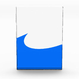 Bloque Para Fotos Chic Moderno Ola Náutica Azul Brillante Sobre Blan