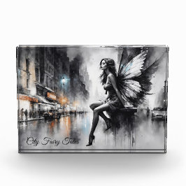 Bloque Para Fotos Chica alado místico urbano blanco y negro