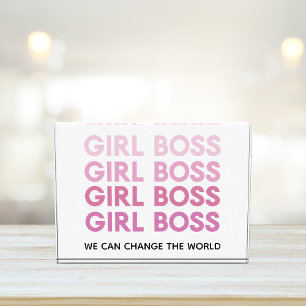 Bloque Para Fotos Chica rosa moderno Jefe mejor regalo para Girly