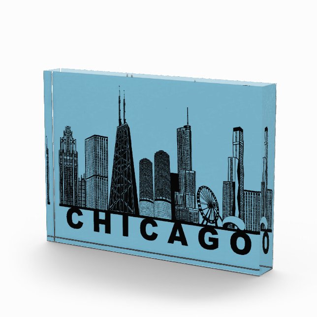 Bloque Para Fotos Chicago Skyline Silhouette  (Derecha)