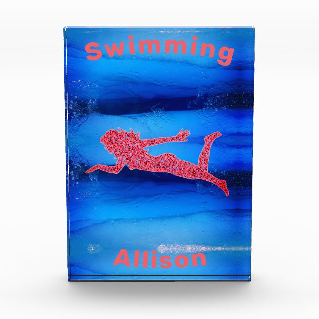 Bloque Para Fotos Chicas Nadando Bajo El Agua (Anverso)