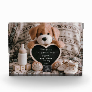 Bloque Para Fotos Chico de cachorro esponjoso y invitación del embar