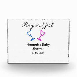 Bloque Para Fotos Chico o chica ducha de bebé luz azul rosa fecha