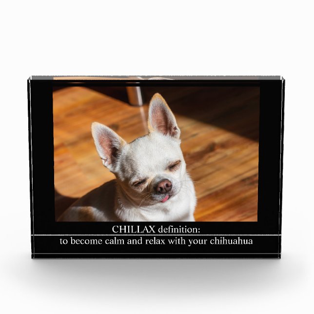 Bloque Para Fotos CHILLAX definition calm relax chihuahua photo text (Anverso)