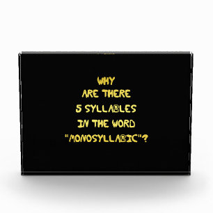 Bloque Para Fotos Chiste divertido de ortografía de 5 sílabas