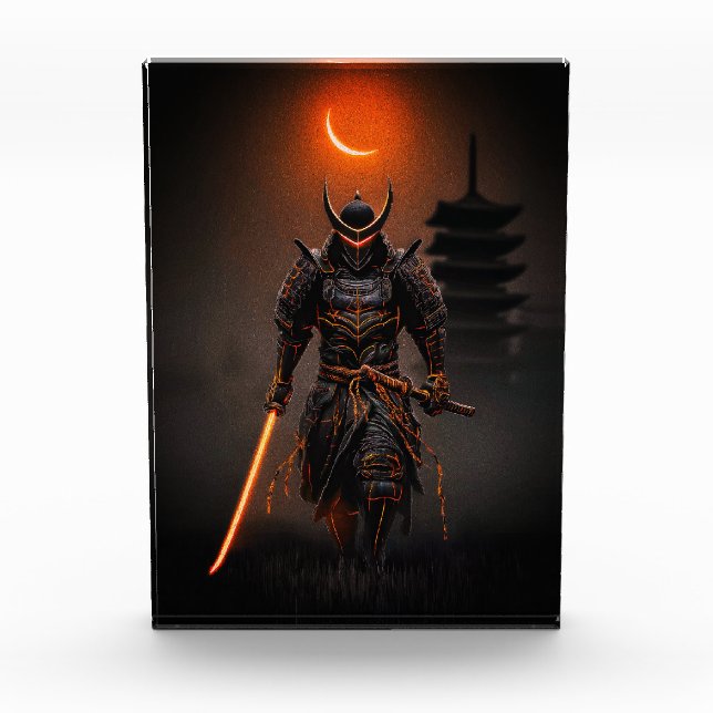 Bloque Para Fotos Ciberpunk Samurai Futurista Guerrero (Anverso)