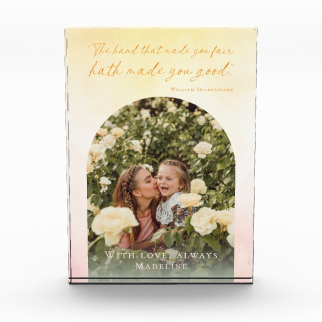 Bloque Para Fotos Cita de acuarela de Keepsake Birthday Elegant Arch (Anverso)