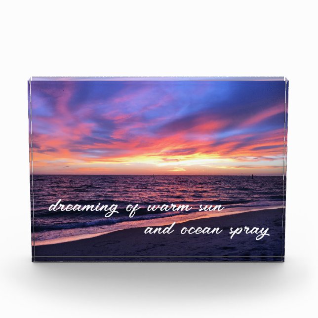 Bloque Para Fotos Cita de texto motivacional de Sunset Beach (Anverso)