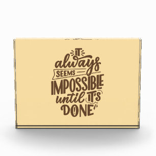Bloque Para Fotos Cita inspiradora - Imposible hasta que se haga